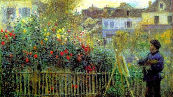 Auguste Renoir, Monet malt in seinem Garten, 1873
