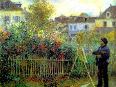 Auguste Renoir, Monet malt in seinem Garten, 1873
