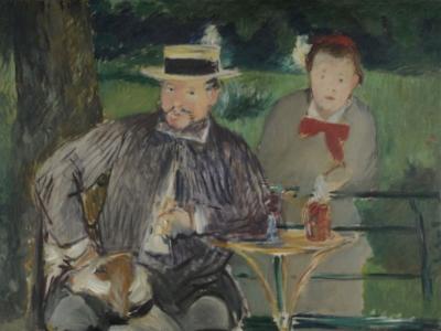 Eduard Manet, Porträt Ernest Hoschedé mit seiner Tochter Marthe, 1876